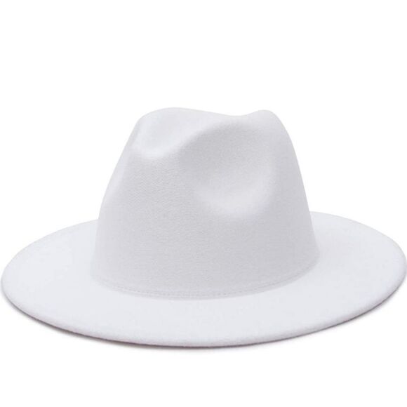 Pure White Unisex Fedora Hat - Picture 1 of 4